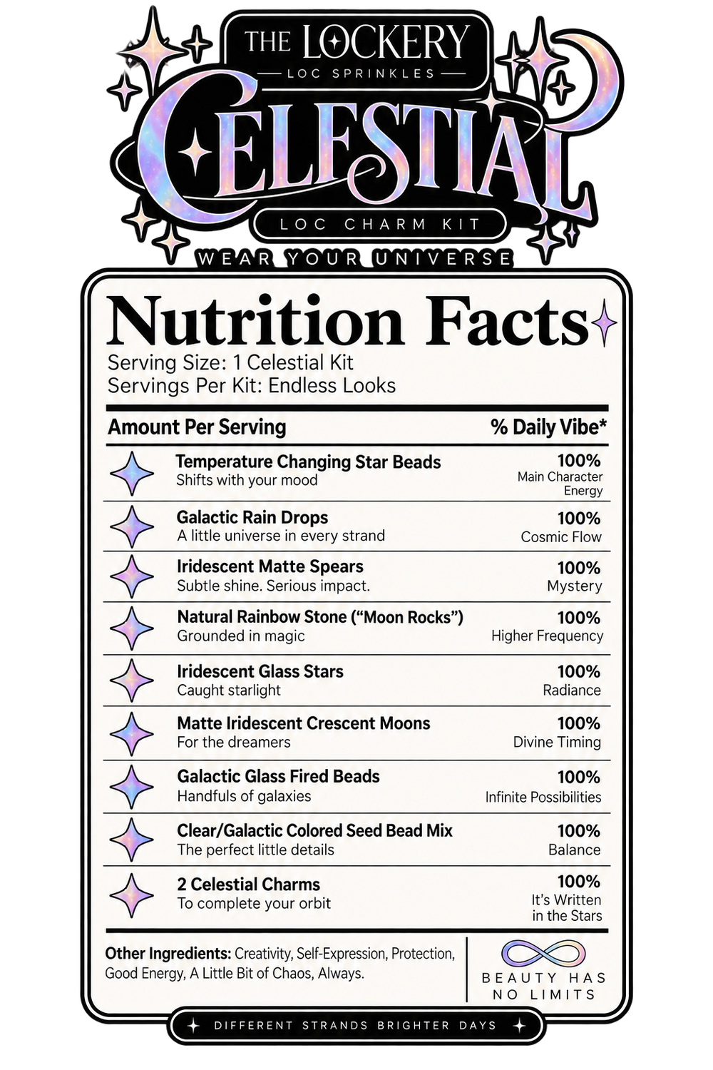 Celestial loc charm kit nutrition facts